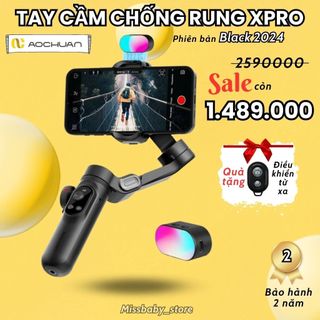 Chống rung điện thoại, gimbal smart Xpro đen, gimbal chống rung 3 trục ổn định với pin 3200 mAH