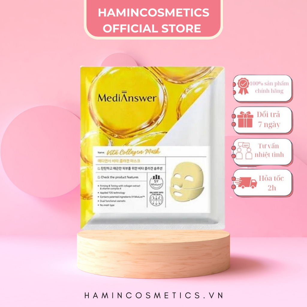 Mặt Nạ Collagen Medi Answer Vita Collagen Mask 37g - Hộp 5 Miếng