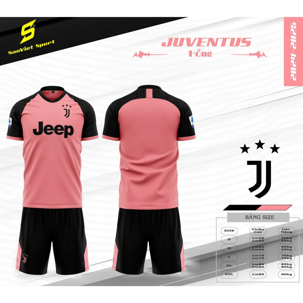 Bộ Đồ Đá Banh CLB  JUVENTUST MÀU HỒNG