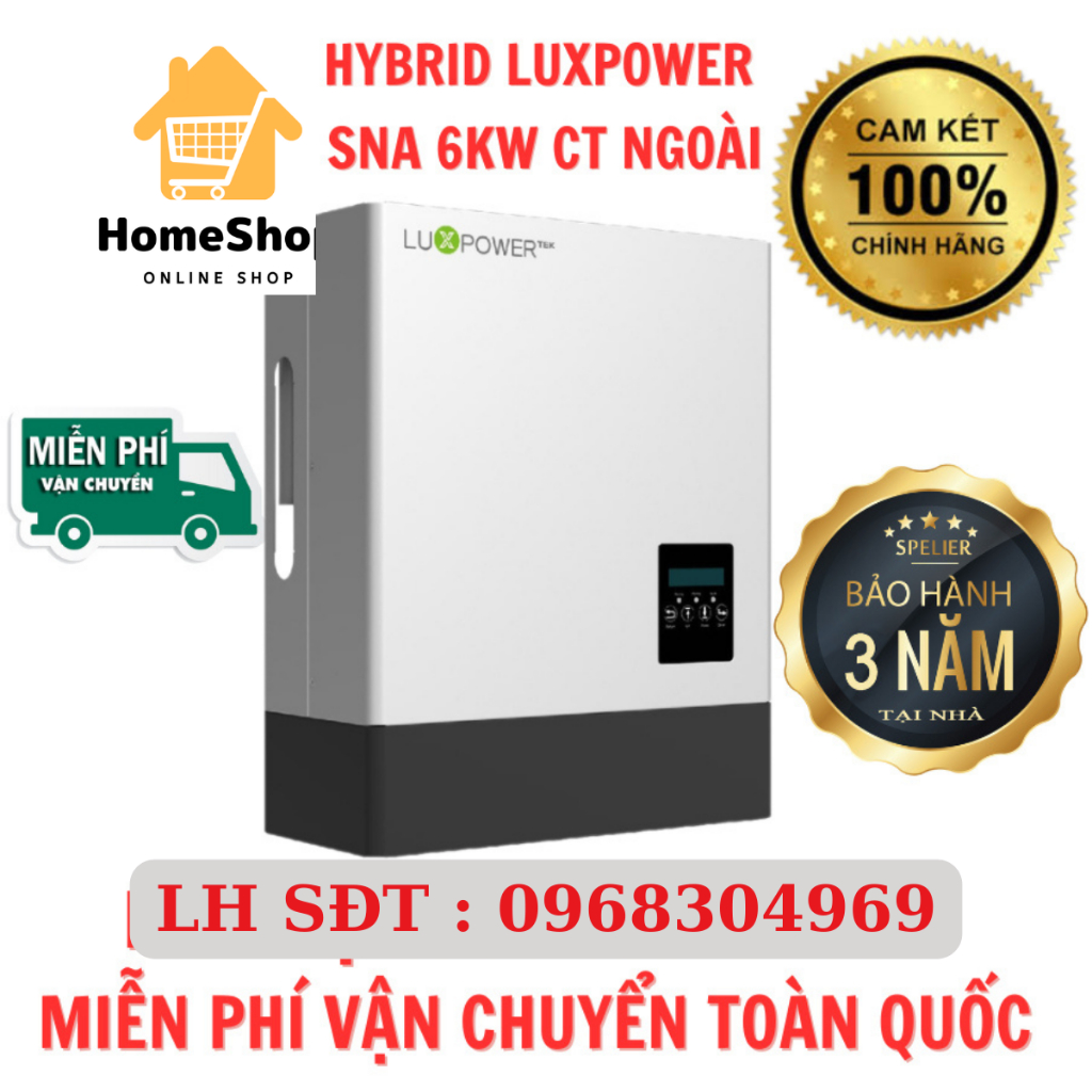 Biến tần Hòa lưới bám tải, độc lập, Hybrid LUXPOWER 6KW SNA CT NGOÀI