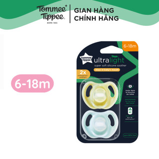 Ty Ngậm Silicon Siêu Nhẹ Cho Bé Tommee Tippee Ultra Light 6-18 Tháng (Vỉ Đôi) - Xanh Ngọc/Vàng