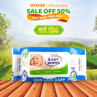 Khăn giấy ướt baby wipes - khăn ướt cho bé 80 tờ ngẫu nhiên