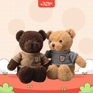 Gấu bông teddy head tales Tazin thú nhồi bông teddy lông xoăn mặc áo len mềm mịn