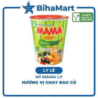 [LY LẺ] - MAMA - Mì Mama ly hương vị Chay Rau Củ (60g/ly) - Mì ly chay ăn liền Mama, Mì ly Thái Lan chay rau củ