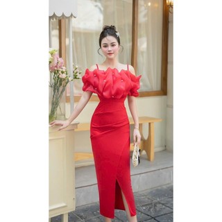 ĐẦM BODY DỰ TIỆC PHỐI VOAN BÈO ĐÍNH NGỌC PHONG CÁCH TRANG TRỌNG PHÙ HỢP THỜI TRANG