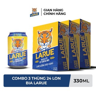 HỎA TỐC HCM - Combo 3 Thùng 24 lon bia Larue 330ml/lon