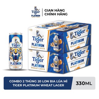 HỎA TỐC HCM - Combo 2 Thùng 20 lon bia lúa mì Tiger Platinum Wheat Lager 330ml/lon