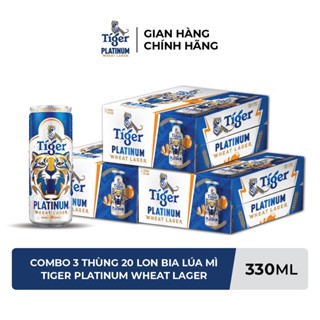 HỎA TỐC HCM - Combo 3 Thùng 20 lon bia lúa mì Tiger Platinum Wheat Lager 330ml/lon