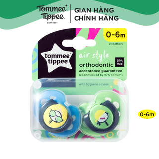 Ty ngậm thoáng khí cho bé Tommee Tippee AIR 0-6 tháng (vỉ 2 cái) - Chim sẻ Xanh