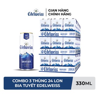  HỎA TỐC HCM - Combo 3 Thùng 24 lon Bia Tuyết - Edelweiss 330ml lon 