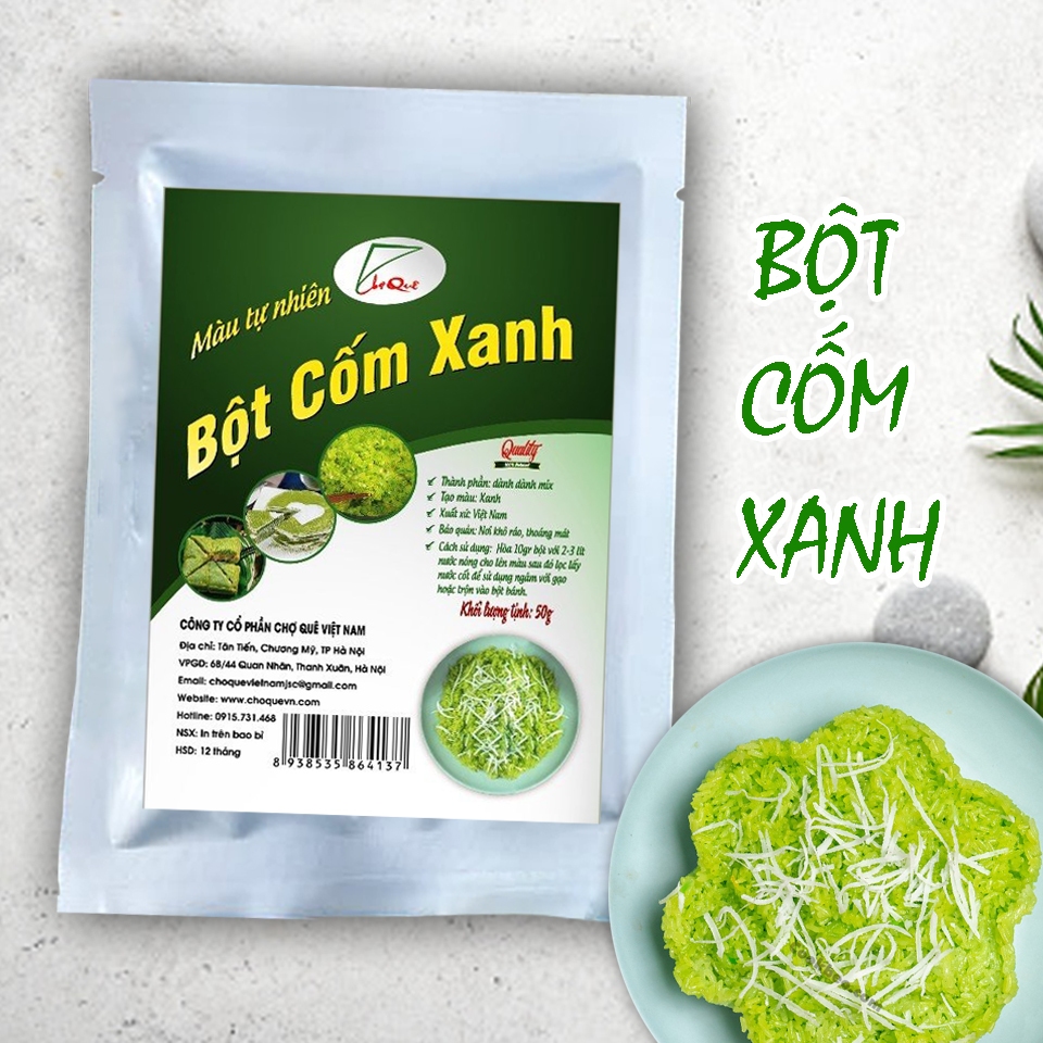 Bột cốm xanh gói 50gr sấy lạnh hàng loại 1 chuyên dùng nấu xôi xanh và làm bánh