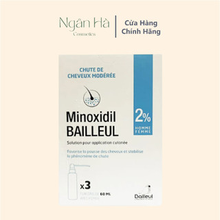 Xịt mọc tóc minoxidil bailleul 2% hàng pháp hộp 3 chai 60ml