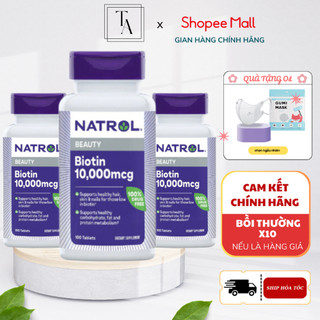 Viên uống hỗ trợ mọc tóc natrol biotin 10000 mcg 100 viên của mỹ