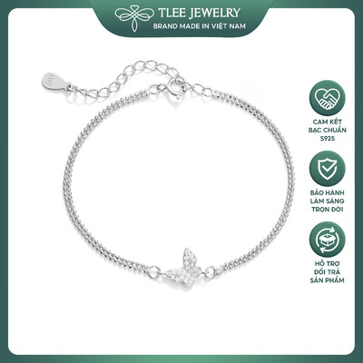Lắc tay bạc nữ TLEE hồ điệp dây kép nữ tính TLEE JEWELRY LT0123