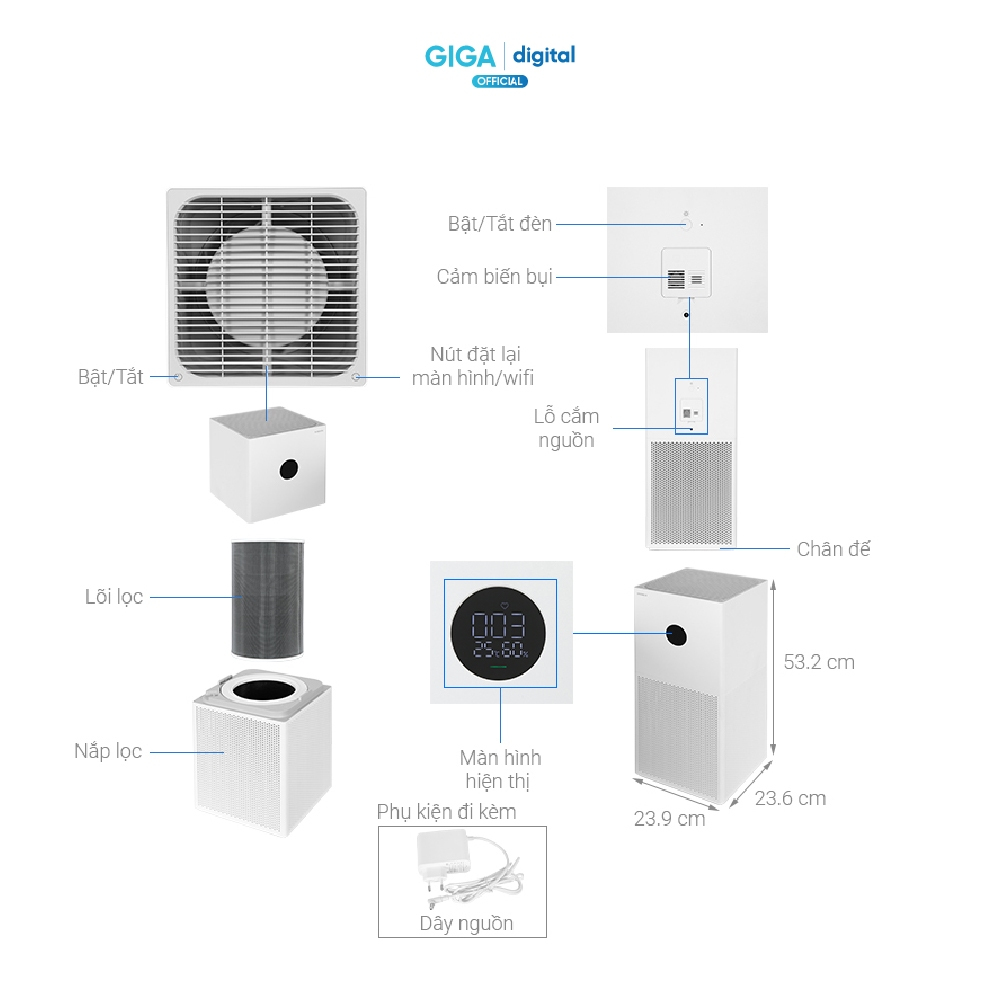 Máy Lọc Không Khí Xiaomi Mi Air Purifier 4 Compact/ 4 Lite/ 4 Pro - Sạch Bụi Mịn PM2.5, Lông Thú Cưng | BigBuy360 - bigbuy360.vn