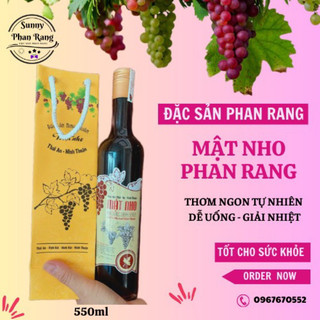 Mật nho Phan Rang thơm ngon tự nhiên, đặc sản Phan Rang Ninh Thuận, chai thuỷ tinh 550ml