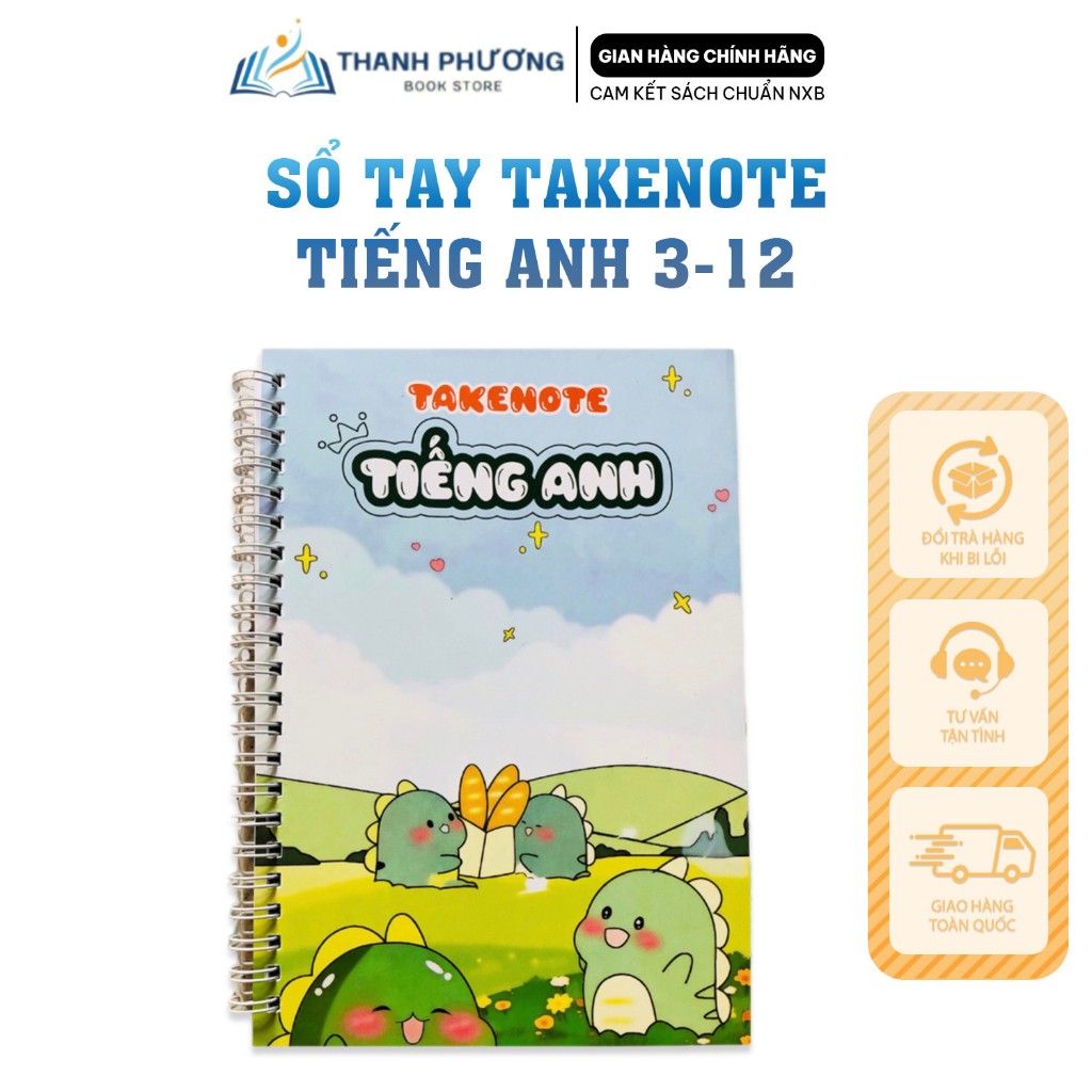 Sổ tay Takenote Tiếng Anh 3-12 (Khổ A5 - 68 Trang - Phiên Bản Mới + Đầy đủ Nhất)