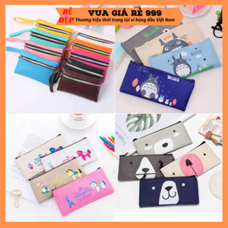 Túi ví tiện ích, nhỏ gọn, hộp đựng bút, đồ dùng học tập, túi vải canvas Totoro, túi đựng bút vải hoạt hình MP20