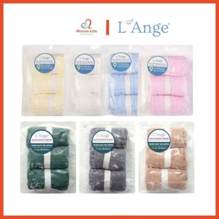 Set 3 khăn L'ANGE cotton cho bé 22x22cm, khăn sữa 9 lớp vải bông thấm hút - Monnie Kids