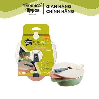 Bát Ăn Dặm Có Nắp Kèm Thìa Tommee Tippee Easy Scoop Cho Bé Từ 6 Tháng (Set 2 cái)
