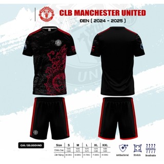 Bộ Đồ Đá Banh CLB Mu màu đen rồng 2024
