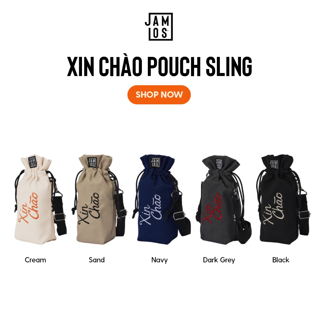 Xin Chào Pouch Sling - Túi ví phụ kiện in chữ Xin Chào Jamlos