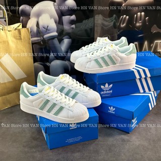 Giày Thể Thao Adidas Superstar Green Silver Metallic, Giày Mũi Sò Xanh Mint