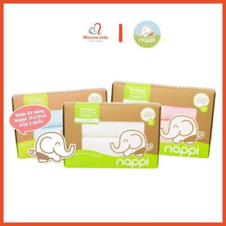 Set 2 khăn sợi tre đa năng Nappi 77x77cm cho bé, khăn vải dệt cotton organic - Monnie Kids