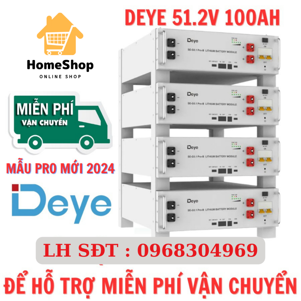 PIN LƯU TRỮ DEYE 51,2V 100Ah | SE-G5.1 Pro-B