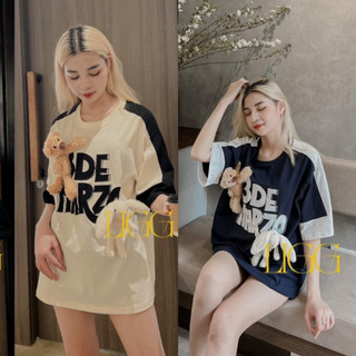 Áo Phông DeMarzo Phối Màu Kèm Gấu, Áo phông phối màu De mazzo kèm 2 gấu cài rời siêu hot