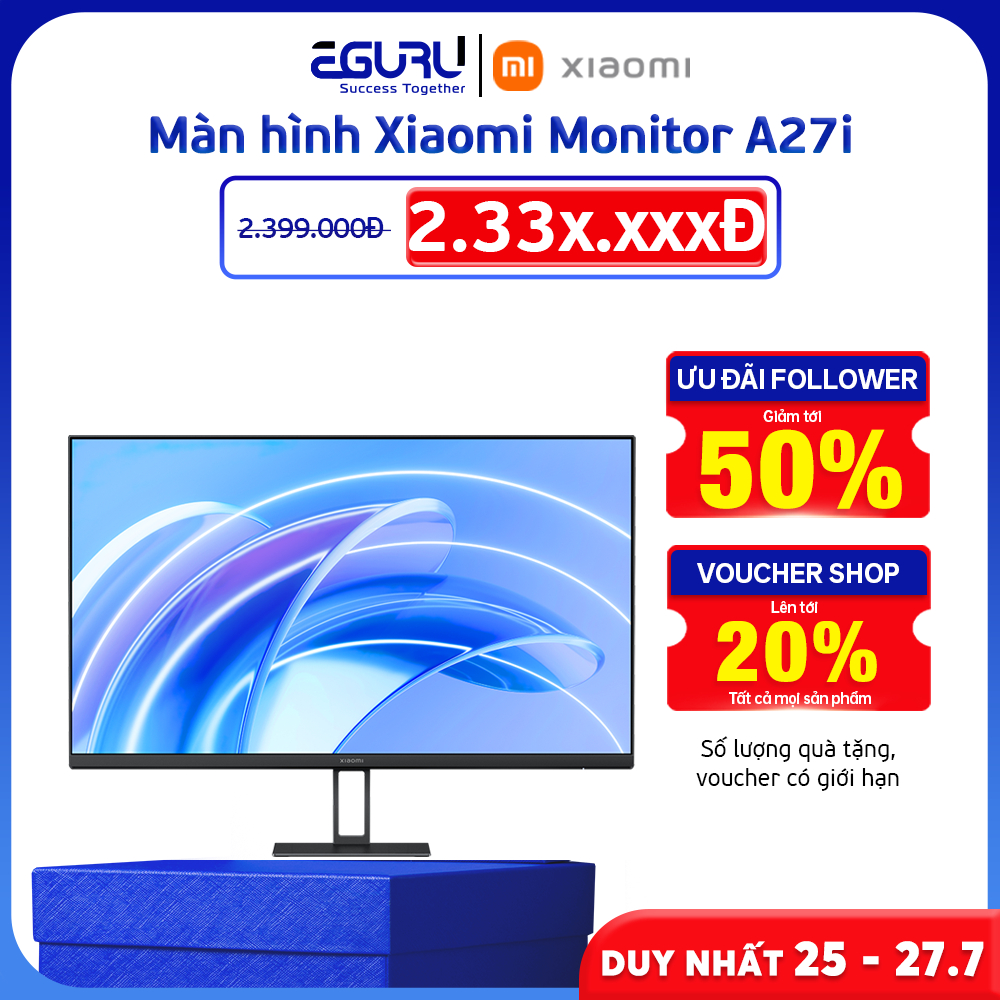 Màn Hình Máy Tính Xiaomi A27i 27 inch FHD IPS 100Hz 6ms 99% sRGB | VESA 75x75 | Hàng Chính hãng | Bảo Hành 12 Tháng