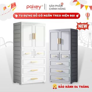 Tủ Quần Áo Cho Bé  5 Tầng Có Ngăn Treo, Tủ Nhựa Đựng Quần Áo Màu Sắc Sang Trọng, Bánh Xe Tiện Lợi, Sức Chứa Lớn - SK006