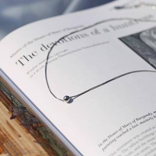 Choker dây chuyền bạc ý 30% (khắc mã s925) hạt bi, dây chuyền đá đen hàn quốc kiểu đơn giản mà xinh cực lạ