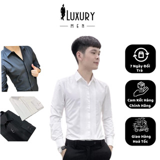 Sơ mi nam thiết kế xếp ly dọc đứng cao cấp , tinh tế , sang trọng