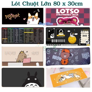 Lót chuột, bàn di chuột game cỡ lớn 30cm x 80cm với nhiều mẫu tự chọn