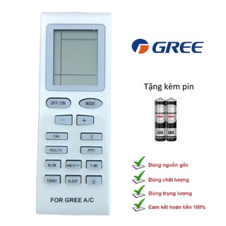 Remote Điều Khiển điều hòa máy lạnh Gree 1 chiều 2 chiều Inverter hàng tốt, Tặng kèm pin !