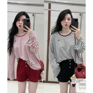 Set áo thun sọc tay dài kèm short