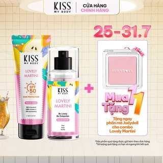 Combo Tinh chất chống nắng và xịt thơm toàn thân hương nước hoa Lovely Martini - Kiss My Body