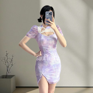 [CÓ SẴN, ẢNH THẬT] 𝐓𝐕 𝐒𝐎𝐔𝐋 Đầm phối ren hoạ tiết loang màu 2 lớp