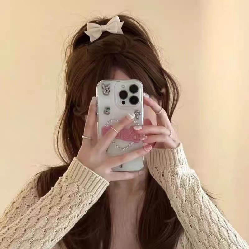 Nơ kẹp tóc cài tóc nhí hot trend Cặp tóc nơ lụa cài đáng yêu