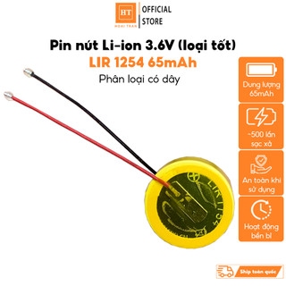 Pin nút Li-ion 3.6V LIR 1254 65mAh cho tai nghe Bluetooth TWS, có thể sạc lại được