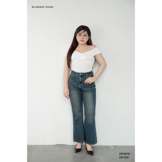 Quần loe Jeans BIGSIZE (55kg đến 95kg) – 24YQ41 - [BU Bigsize Young]