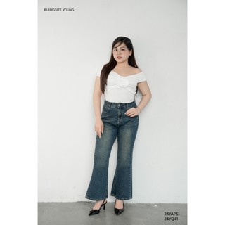 Quần loe Jeans BIGSIZE (55kg đến 95kg) – 24YQ41 - [BU Bigsize Young]