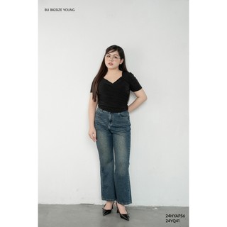 Quần loe Jeans BIGSIZE (55kg đến 95kg) – 24YQ41 - [BU Bigsize Young]