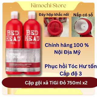 Cặp Dầu gội xả Tigi Đỏ Bed head 750ml Chính hãng Mỹ Giúp phục hồi hư tổn, khô xơ chẻ ngọn cấp độ 3 nặng nhất tại nhà