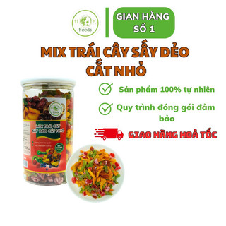 Mix Trái Cây sấy dẻo Mơ, Kiwi, xoài, hồng đào…. cắt nhỏ Hộp 500g