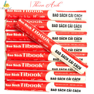 1 Cuộn 10 tờ bao sách cải cách Tibook Thuận Tiến, cuộn 10 tờ bìa bao bọc sách cải cách