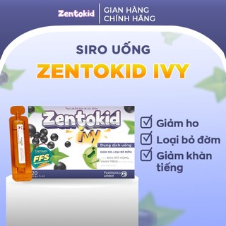 Siro uống zentokid ivy giảm ho, loãng đờm, tăng cường đề kháng hộp 20 ống