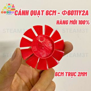 4 CÁI - bộ cánh quạt mini 6112AR đường kính 60mm trục 2mm màu đỏ loại nhiều cánh DIY mô hình - LK0252