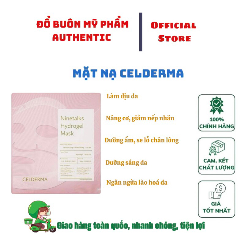 Mặt Nạ Thạch Celderma Ninetalks Hydrogel Màu Hồng